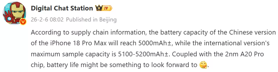 Yeni iPhone 18 Pro Max Rekor Seviyede Batarya Kapasitesi İle Gelebilir