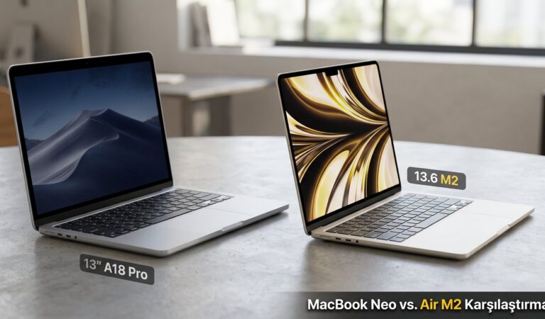 MacBook Neo ile MacBook Air M2 Farkları