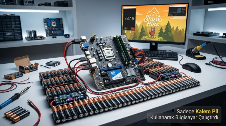 Sadece Kalem Pil Kullanarak Bilgisayar Çalıştırdı