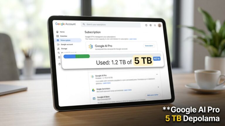 Google AI Pro Aboneliğinde 5 TB Depolama Sürprizi